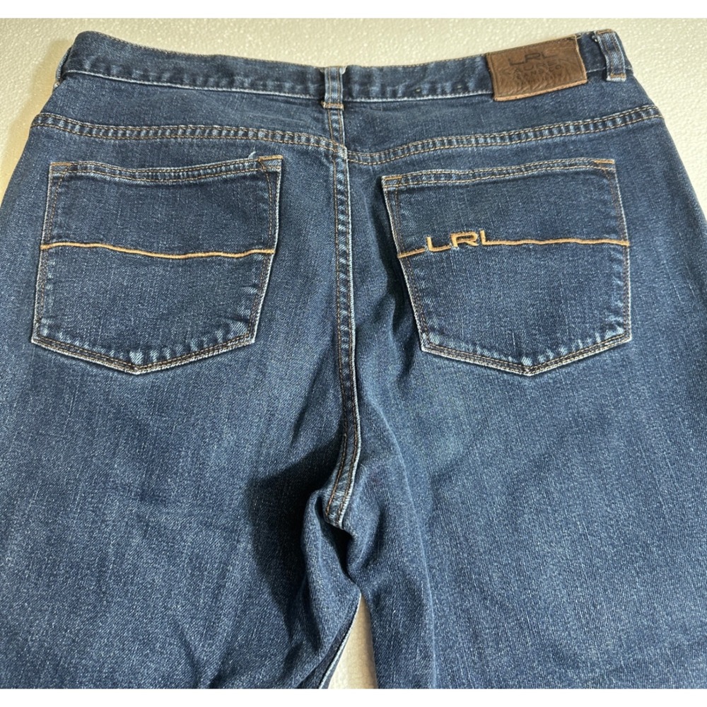 Lauren Ralph Lauren Petite Straight Leg Dark Wash Blue Denim Jeans‎ Size 12P - Picture 7 of 8